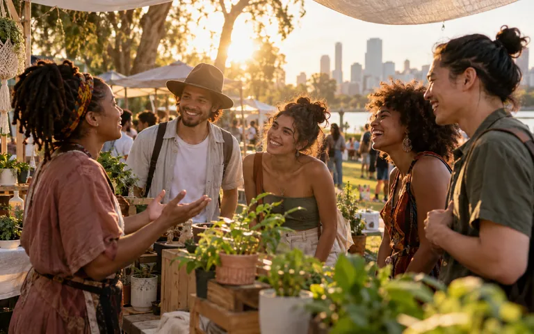 Des personnes discutent lors d’un événement local